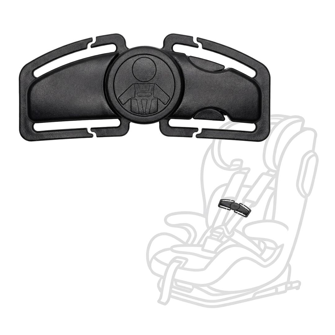 Anti Escape Car Seat Buckle Guard & Chest Harness Clip Lock - Child Safety Buckle Lock for Kids, Toddler, Stroller and Car Seat Belt (Style A, Black 1 Pack)