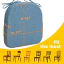 Chair Cushions Set of 4 or 6 Thick Foam Seat Pad Chair Cushion 17"x16" with Ties and Removable Washable Cover for Dining Chairs, Office | Hardwood | Metal Chairs (4, Light Blue)