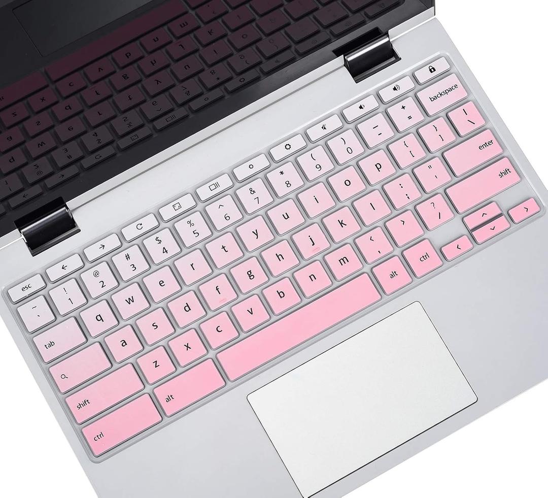 Keyboard Cover for 14" ASUS Chromebook CX1/Chromebook Flip C434 C433 C434TA C433TA 2 in 1 Laptop/Chromebook 14 C425TA C423NA/12.5" Chromebook Flip C302 C302CA/15.6" ASUS Chromebook C523NA-Gradual Pink
