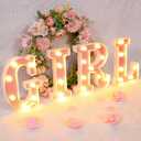 8 Pcs Baby Shower Decorations for Girl Pink LED Letters, 8.7 Inch