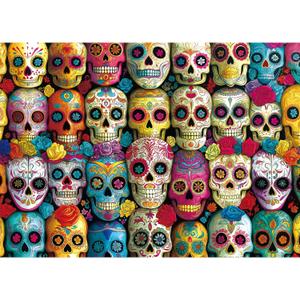 1000 Piece Jigsaw Puzzle for Adults - Vibrant Day of The Dead Sugar Skulls Colorful Mexican Folk Art Halloween Challenging 1000-Piece Puzzle 27x20 Inches Premium Adult Puzzles (26.75" x 19.75")
