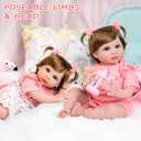Aori Realistic Reborn Baby Doll Girls - 22 inches Real Life Newborn Baby Dolls, Adorable Lifelike Babies, Weighted Reborn Toddler Gifts Set for Kids Grandma