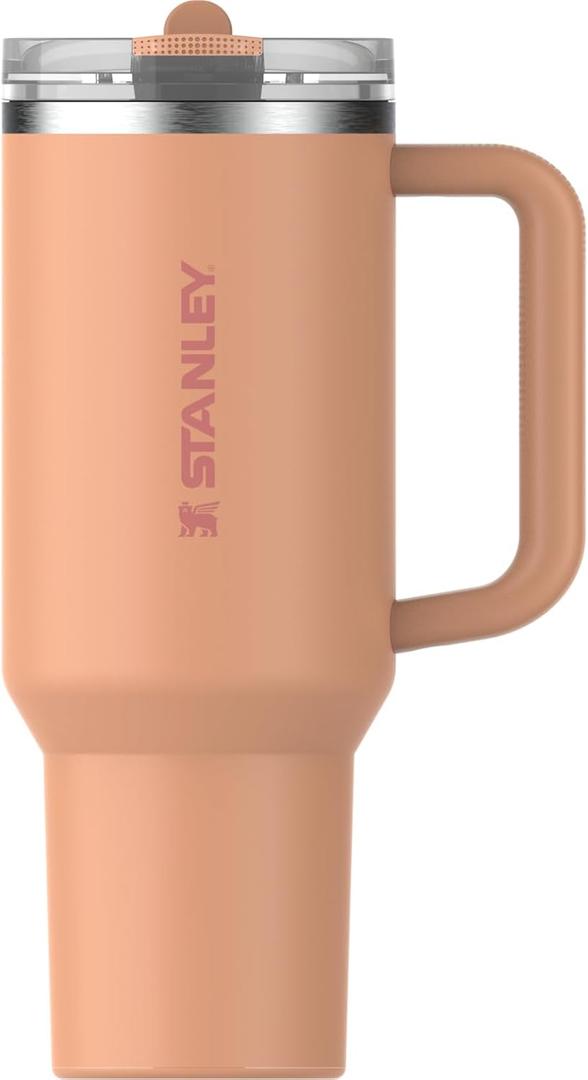 STANLEY Quencher ProTour Flip Straw Tumbler with Leakproof Lid | Built-In Straw & Handle | Cupholder Compatible for Travel | Insulated Stainless Steel Cup | BPA-Free (40 Ounces, Oasis Apricot)