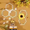 Gerrii 24 Pcs 5.8 Inch Honeycomb Decorations Unfinished Wooden Hexagon Wall Decor Hexagon Wall Stickers Decorative Wood Honeycomb Beehive Sign for Baby Shower Honeybee DIY Birthday Party Decor
