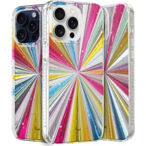 LONLI Hue Case for iPhone 15 Pro - [360 Shock-Absorbent Bumper] - [Cute and Unique Phone Cover for Girls and Women] - Cosmic Portal
