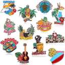 Konohan 12 Pcs Hawaii Magnets for Refrigerator Metal NYC Fridge Magnet Magnetic New York Souvenirs Gifts USA Magnetic Ny City Refrigerator Stickers, Flamingos, Sea Turtles, Beach, Sunset