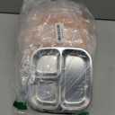 Palksky Snackle Box Container Stainless Steel, 4Pack Reusable Snack Bento Box with Lids, 3 Compartments Metal Food Storage Containers for Picnic, Travel