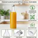 WUWEOT 12 Pack Plastic Wine Bottles, 750ml Clear Empty Bordeaux-Style Liquor Bottles with Screw Lid and Shrink Capsules Caps