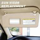 Beige Right Passenger Side Sun Visor Replacement Compatible with 2004 2005 2006 2007 Toyota Highlander Replace 74320-48260-a0