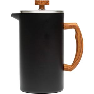 Primula Grant French Press Coffee Tea Maker Insulated Stainless Steel Double Wall Vacuum Sealed, Filtration with No Grounds, 8 Cup, Matte Black