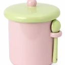 Core Kitchen Ceramic Jar with Spoon - Pink Holds 23.5 oz.
