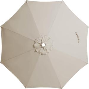 JEAREY 9 ft Patio Umbrella Replacement Canopy for 8 Ribs, Table Market Yard Umbrella Replacement Top Cover-Fog Gray (Canopy Only)