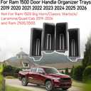 TTCR-II for Ram 1500 Door Side Organizer Tray 2019 2020 2021 2022 2023 2024 2025 2026, for Ram 1500 Door Pocket Insert 4 Pcs with White-Lines Mats (Does not fit 2500 3500)