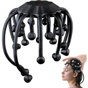 Electric Scalp Massager with 360 Soft Touch Design, 20 Massage Nodes, 5 Modes, Portable Scalp Massage Tool for Home and Travel, Quiet Head Massager for Relaxation