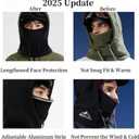 Balaclava Hood Ski Mask for Men Women Winter Face Neck Head Cover Scarf Windproof Fleece Warmer Thermal Cold Weather Hat (Gray)