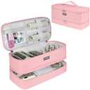 Travel Carrying Case Compatible with Shark Flexstyle Styler/FlexFusion/Hair Dryer, Double-Layer Hair Hot Tools Storage Bag Fits for Dyson Airwrap Styler/Supersonic Hair Dryer, Pink-Bag Only