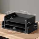 Ballucci 3-Tier Desk Organizer with 2 Side Mail Sorter Slots, Wood Letter Tray, Open Top Paper Organizer, Desktop File Organizer, Black (16.5" x 9.5" x 6.5")