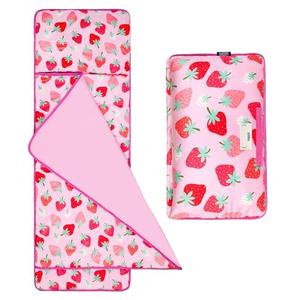Wildkin Kids Velour Nap Mat – Soft, Cozy, Convenient for Daycare & Preschool – Strawberry Patch