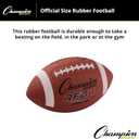 Champion Sports Rubber Football Durable All-Weather Ball for Pee Wee to Official Sizes, Indoor & Outdoor Play