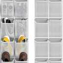 Simple Houseware 24 Pockets - 2PK 12 Large Pockets Over Door Hanging Shoe Organizer, Grey (Gray)
