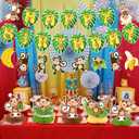 Jungle Monkey Birthday Party Decorations, Monkey Party Decor Supplies Includes Happy Birthday Banner Banana Hanging Swirls Honeycomb Centerpiece