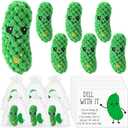 12 Set Crochet Pickle Gifts with Support Cards Bulk Positive Employee Appreciation Party Favors for Office Coworker Staff Employees Nurse Students Inspirational Cucumber (Classic)