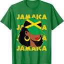 Womens Proud Jamaican Afro Black Woman Jamaica Flag Pride T-Shirt 2XL
