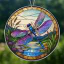 3 x 2025 Christmas Ornaments, Christmas Tree Ornaments Acrylic, Faux Stained Glass Effect White Elephant Gifts Exchange, Unique Suncatcher Xmas Stocking Stuffers for Women, Men (Dragonfly)