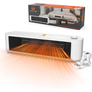 500W Graphene Far-Infrared Mini Desktop Heater, Low-Noise Personal Space Heater with Overheat Protection, Compact Under-Desk & Office Heater, 2 Heat Settings, Safe-Touch Housing