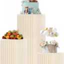 3PCS Cylinder Stands for Party with Acrylic Plates, Foldable Cylinder Pedestal Stand, Cylinder Display Columns for Parties, Weddings, Baby Showers, Birthday, Events Centerpieces Decor (7.8"+15.7"+23.6")
