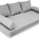 Cover,Waterproof Outdoor Twin Mattress Cover for Daybed,Outdoor Daybed Cushion Bolster Pillow Fitted Sheet Covers,Only Covers (Gray). 8pc