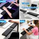 VAGAU L-Shaped Arm Rest for Desk, Memory Foam Elbow Support Padding Set with Non-Slip,2-Piece Ergonomic Desk Edge Cushion & Wrist Rest for Computer Keyboard, Office and Home Use (Black)