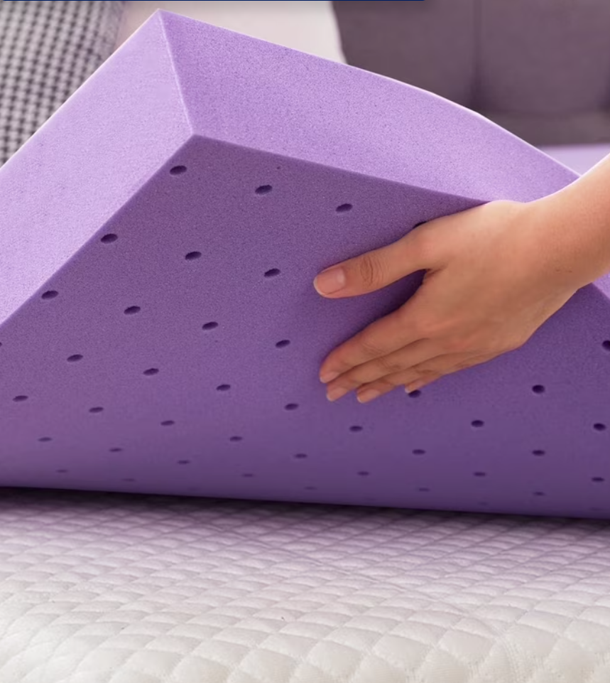 BDEUS 2 Inch Gel Memory Foam Mattress Topper Ventilated Soft Mattress Pad, Bed Topper, CertiPUR-US Certified, Twin Size, Purple