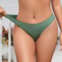 Caterlove Women's Seamless Underwear No Show Stretch Bikini Panties Silky Invisible Hipster 6 Pack (L)