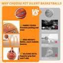 Silent Basketball Size 7 with Fabric Cover, 600g Airless Basketball for Quiet Dribbling and Indoor Training, Pro PU Foam Ball for Adults and Children, Ideal Gift for Birthdays or Christmas