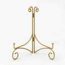 HEMYLU Iron Plate Stand for Display with Folding Design, Picture Stands for Tables, 12 Inch Large Easels for Displaying for Book, Art Piece, Photo and Platter, 12’’ Gold