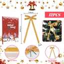 12 Pcs Khaki Velvet Bows for Christmas Tree, Rustic Crafts Velvet Ribbon for Wreath, Xmas Home Decor, Wedding, Outdoor & Indoor Holiday Ornaments, Pre-Formed Bows (7.817.7 Inch)