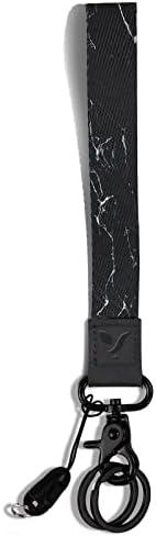 Yiflin Cute Wrist Lanyard for Keys, Keychain, Wallet, Id Holder, Cell Phone, Wristlet Lanyard Key Chain Holder （Black&Marble）