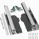 24 Inch Soft Close Drawer Slides, Push to Open Undermount Drawer Rails for Kitchen Cabinets, Closets & Entertainment Center Drawers, Heavy Duty 100lb Full Extension Glides (1 Pair)
