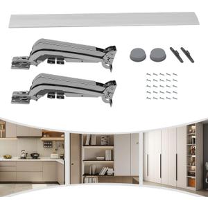 Lateral Opening Door Hinge Set, Hidden Door Hinge Kit Load-Bearing 19.8lb Heavy Duty Hinge, 180 Parallel Opening Cabinet Wardrobe Door Sliding