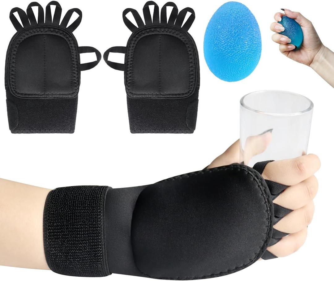 2 Pack Weighted Gloves for Tremors, Improved Hand/Wrist Mobility, Adjustable Hand Stability Aid for Parkinson's Patients, Writing Stability & Strengthening, Hand Grip Strength Trainer (Medium)