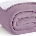 Bedsure Sherpa Fleece Throw Blanket Twin Size for Couch - Thick and Warm, Soft Fuzzy Plush Twin Blanket for Winter, Sea Fog Purple, 60x80 Inches