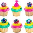 DecoPac 24 Trolls Hugs & Happiness Cupcake Rings Toppers