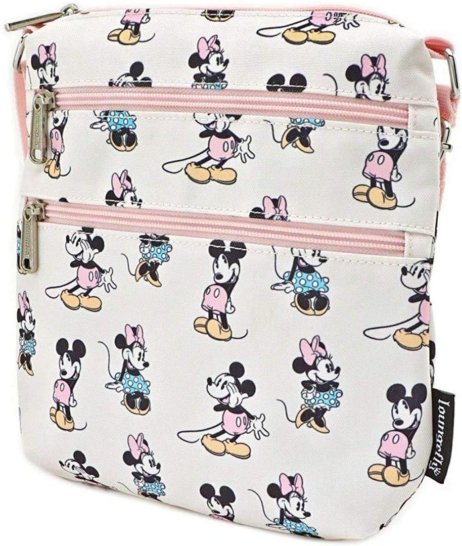 Loungefly Disney Passport Crossbody Bag Mickey Minnie Mouse Pink Pastel Print Loungefly Disney Passport Crossbody Bag Mickey Minnie Mouse Pink Pastel Print