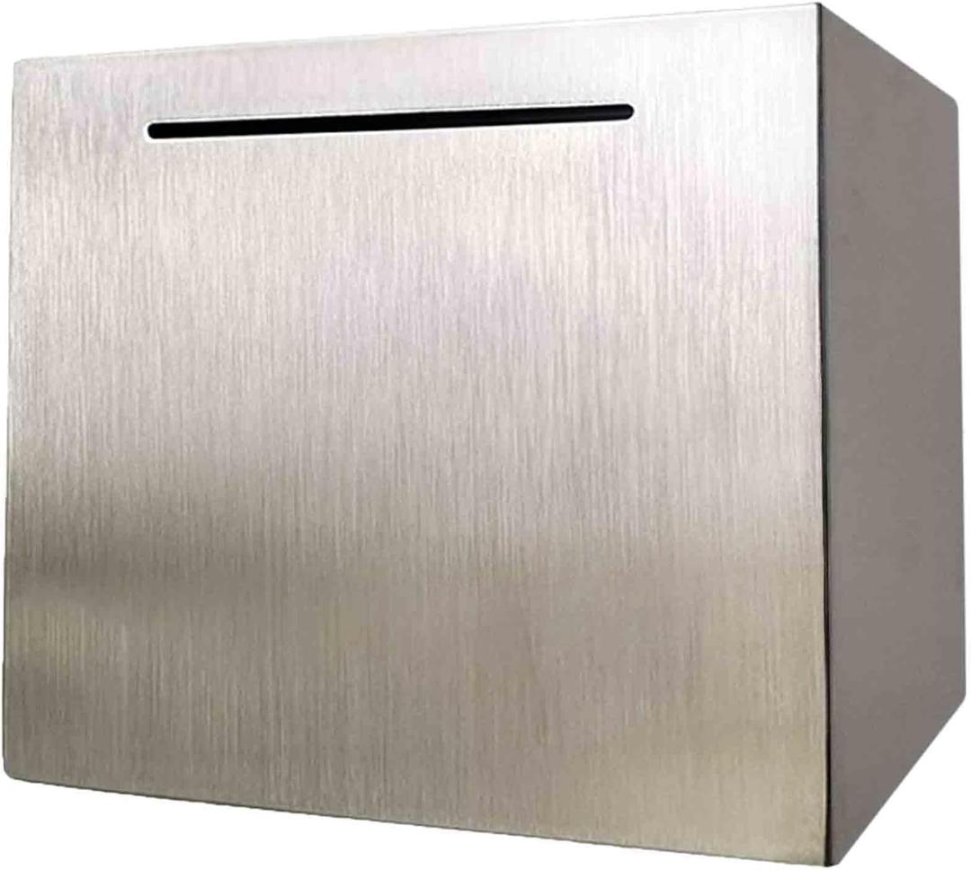 Piggy Bank for Adults Must Break to Open Stainless Steel Money Box Metal Saving Bank Unbreakable Savings Box Money Bank Cash Coin Jar 4.72 inch (Silver)
