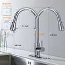 Keer Polished Chrome Single Handle Pull Down Kitchen Faucet with Soap Dispenser, 3 Modes Sprayer, Easy Assembly, Single Handle High Arc Stainless Steel Faucet