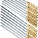 G & F Products Brazilian BBQ Skewers 16 Piece Set Stainless Steel Kabob Sticks 17-Inch Flat Blade with Hardwood Handles Reusable Commercial Grade for Grilling Meat Kebab and Outdoor Cooking