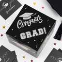 2 x Graduation Decorations 2026 Card Box, Black Silver Congrats Grad Paper Gift Crad Boxes Holder for Class of 2026 Graduation Party Decoration Supplies Table Decor Favors Props Decor, 9 x 9 x 9 inches