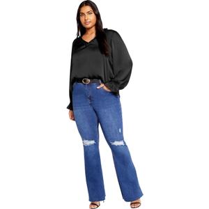 CITY CHIC Plus Size Top, Maia Top (Black, Size: 22 Plus)
