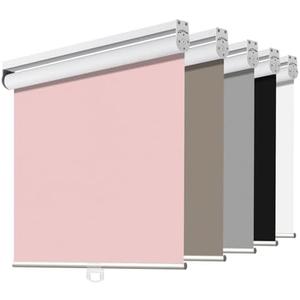 Joydeco Cordless Roller Shades Blackout Blinds for Windows Room Darkening Rolled Up Shades with Spring System, UV Protection Window Shades Door Blinds for Home and Office (58 "W x 75" H, Pink)